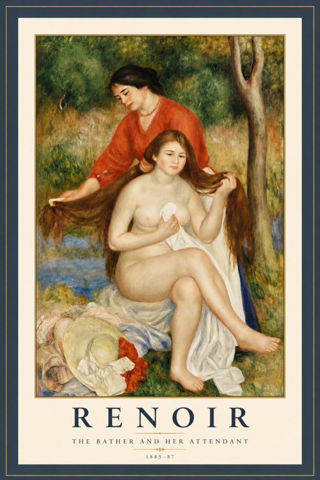 Renoir The Bather and Her Attendant No2 - Poster