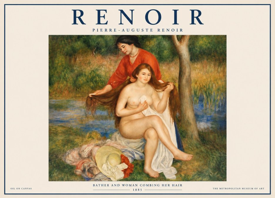 Renoir The Bather and Her Attendant No4 - Poster