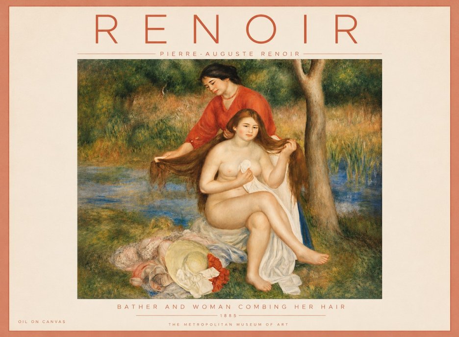 Renoir The Bather and Her Attendant No5 - Poster