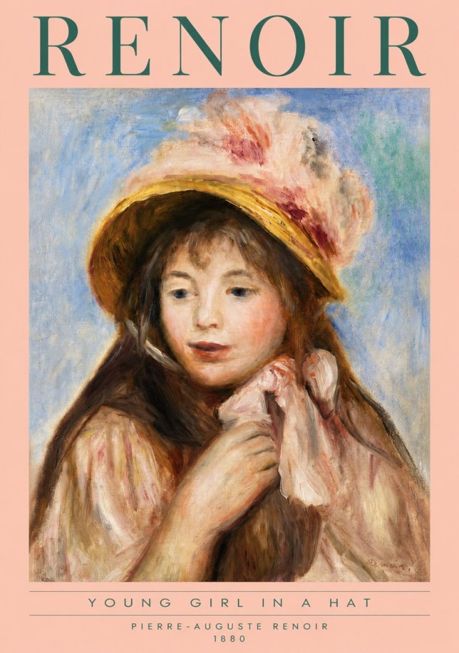 Renoir Young Girl in a Hat No3 - Poster