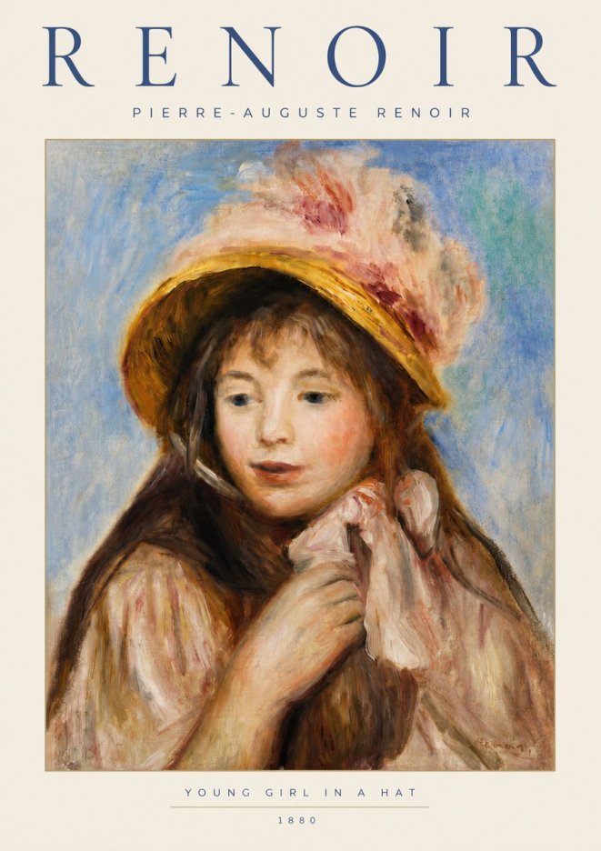 Renoir Young Girl in a Hat No4 - Poster