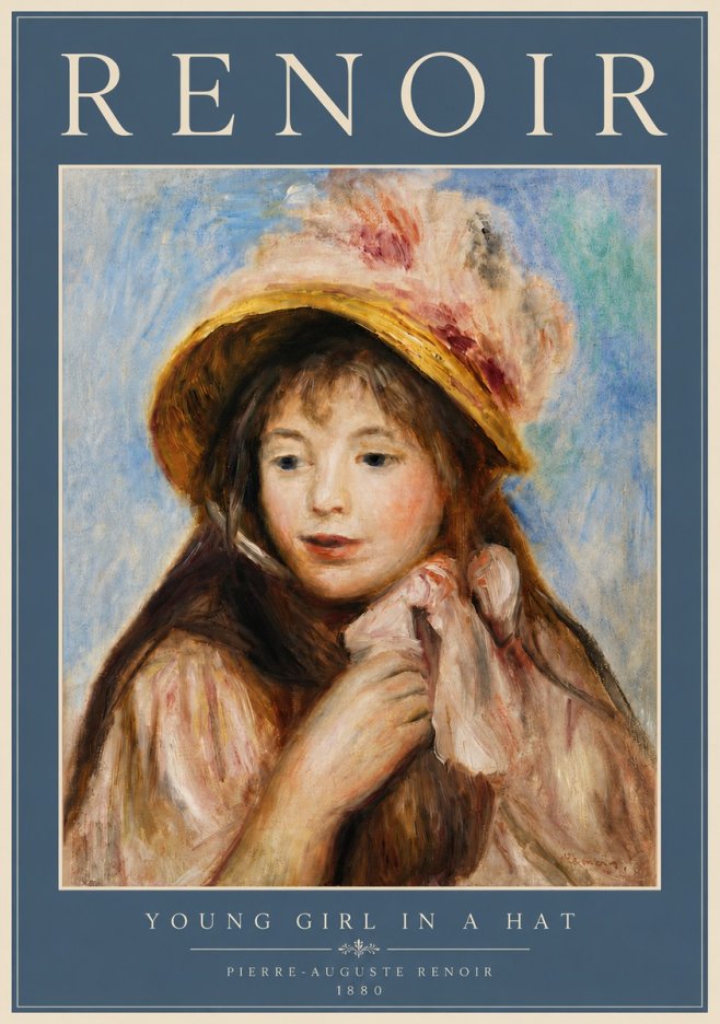 Renoir Young Girl in a Hat No6 - Poster