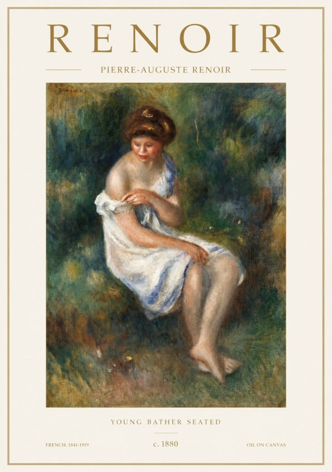Renoir Young Bather Seated No1 - Poster
