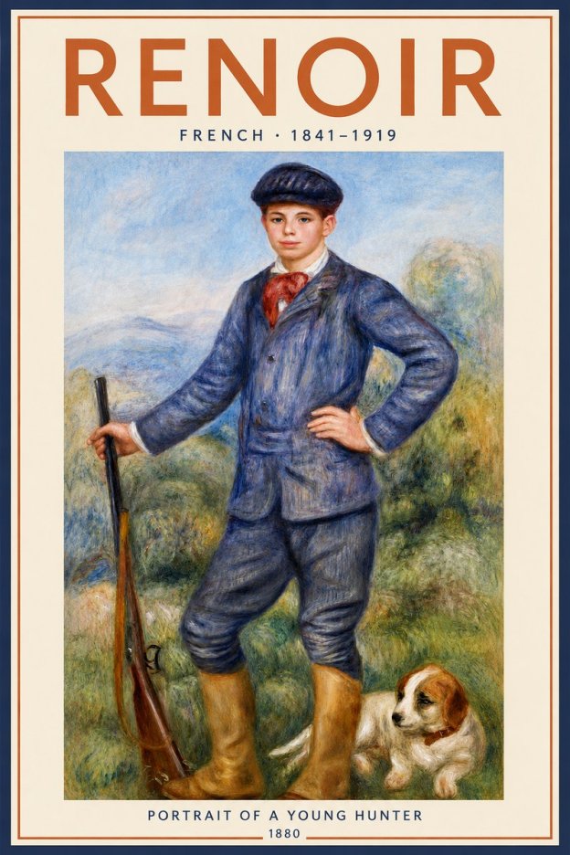 Renoir Portrait of a Young Hunter No2 - Poster