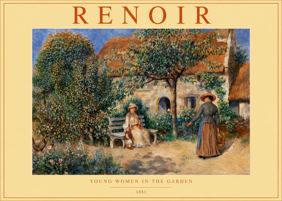Renoir Young Women in the Garden II No4 - Poster