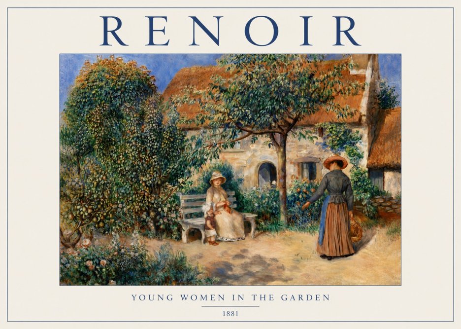 Renoir Young Women in the Garden II No5 - Poster