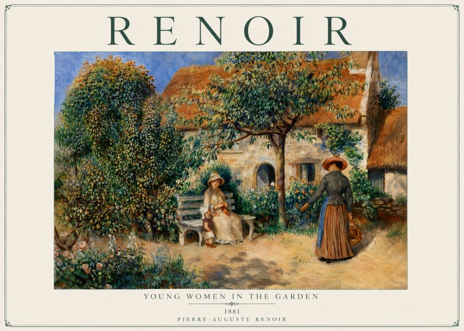 Renoir Young Women in the Garden II No6 - Poster