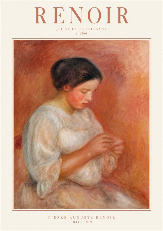 Renoir Jeune Fille Cousant No1 - Poster