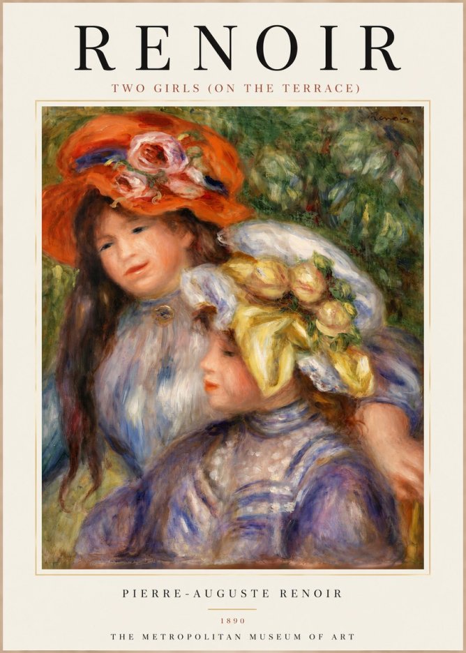 Renoir Two Girls (on the Terrace) No3 - Poster
