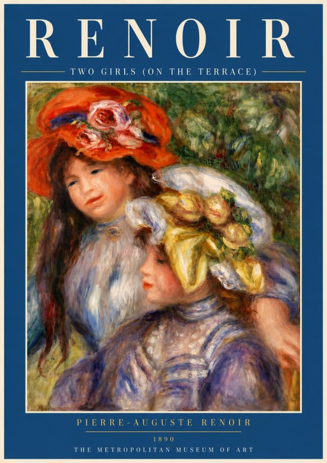Renoir Two Girls (on the Terrace) No6 - Poster