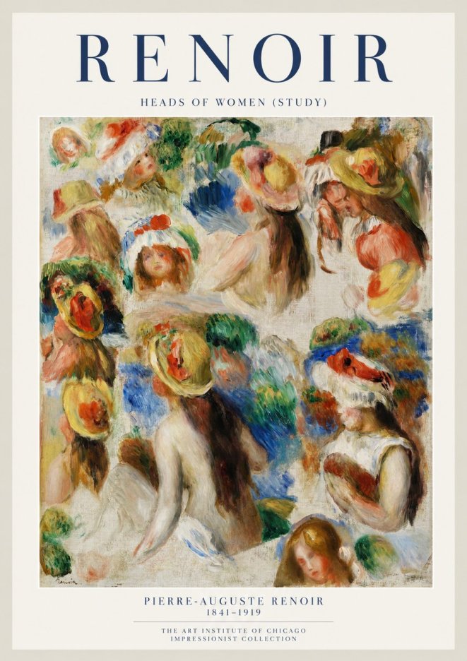 Renoir Heads of Women (Study) No1 - Poster