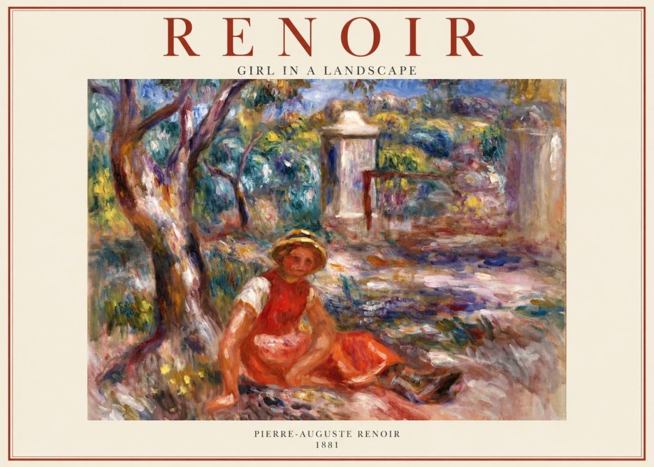 Renoir Girl in a Landscape No1 - Poster