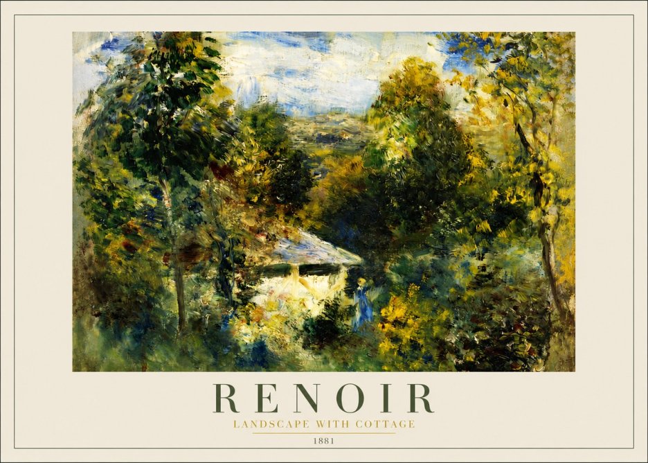 Renoir Landscape with a Cottage No4 - Poster