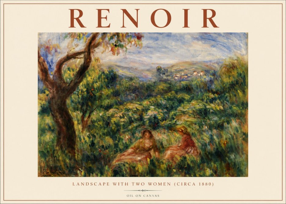 Renoir Landscape with Two Women (Circa 1880) No5 - Poster