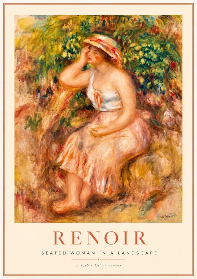 Renoir Seated Woman in a Landscape No1 - Poster