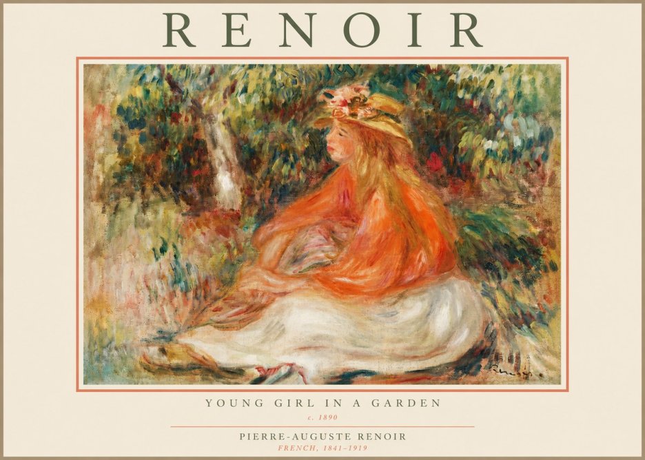 Renoir The Blonde Bather (Jeune Fille Au Chapeau) No3 - Poster