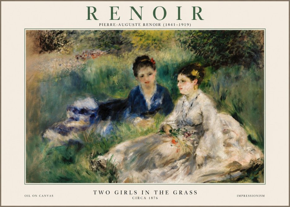 Renoir Two Girls in the Grass No2 - Poster