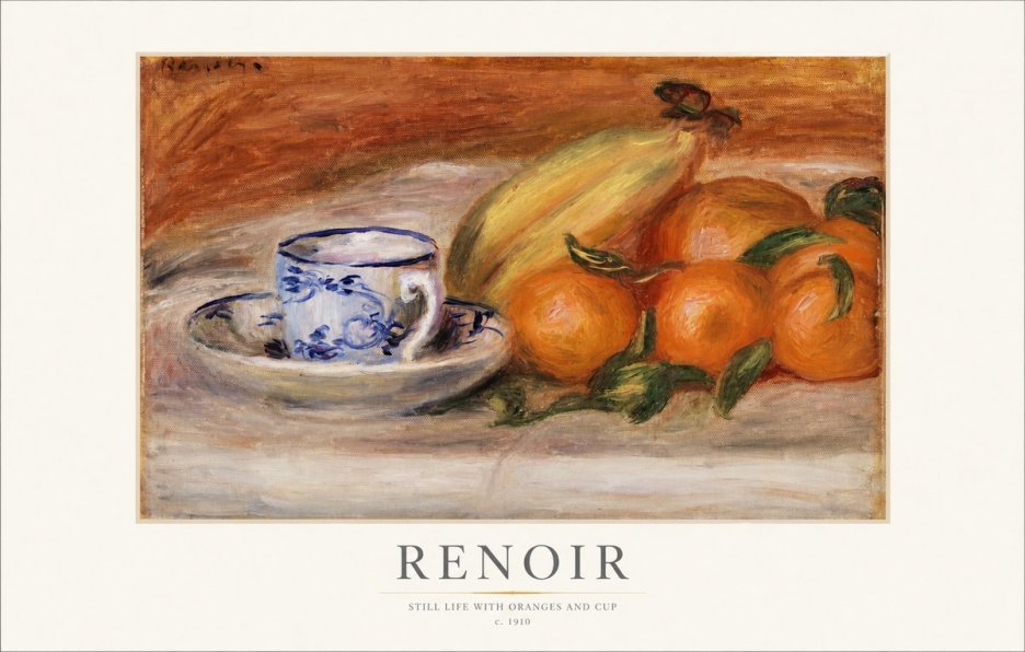 Renoir Still Life with Oranges and Cup No1 - Poster