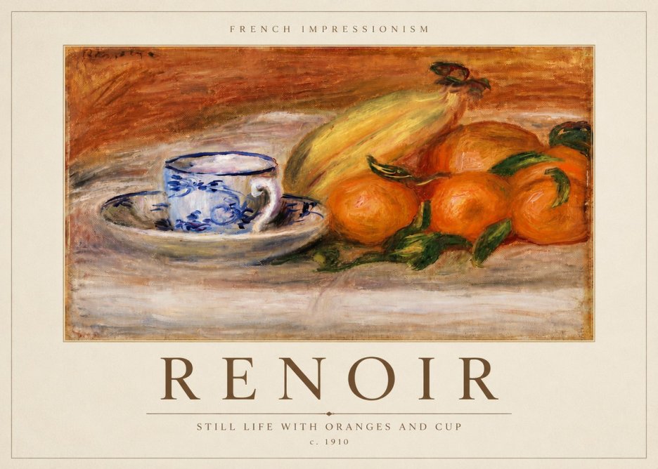 Renoir Still Life with Oranges and Cup No6 - Poster