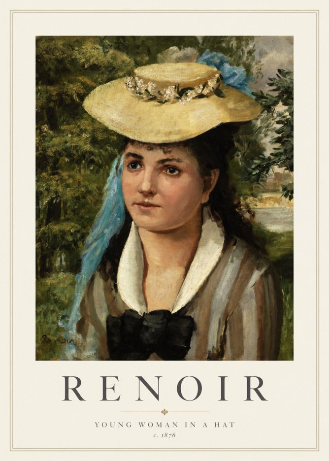 Renoir Young Woman in a Hat No1 - Poster