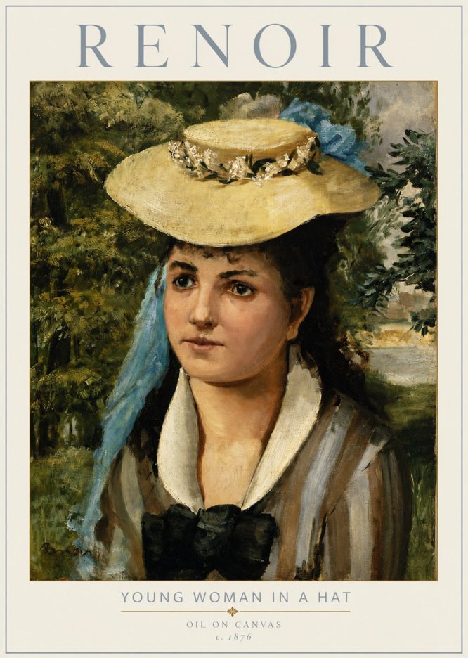 Renoir Young Woman in a Hat No3 - Poster
