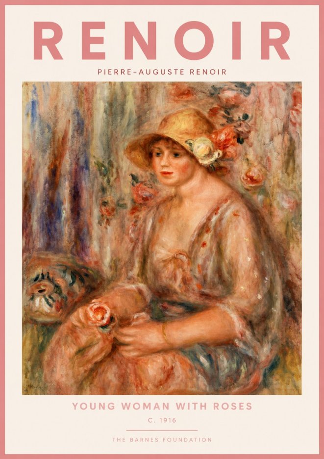 Renoir Young Woman with a Hat No2 - Poster