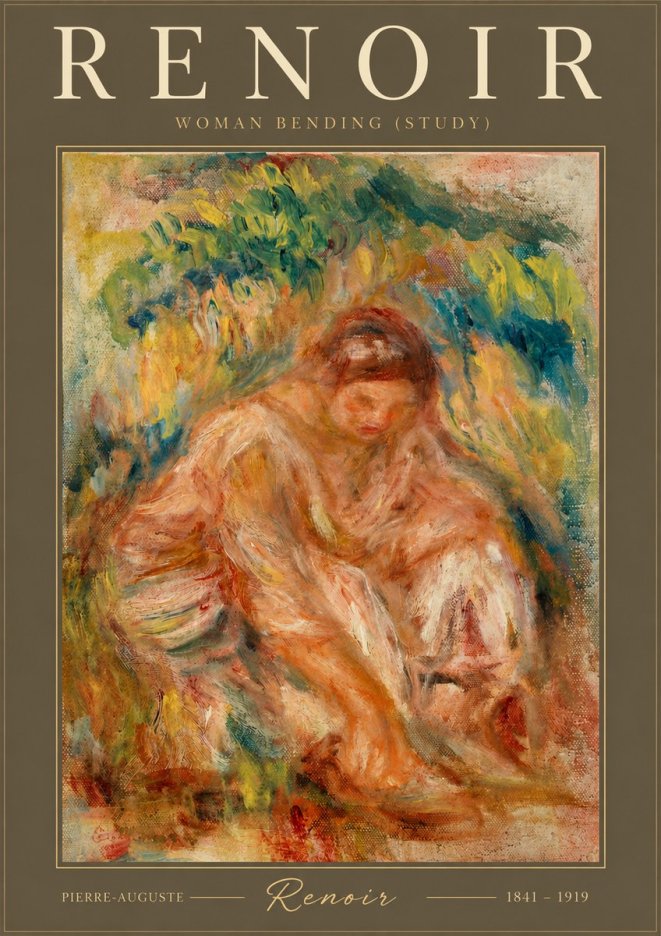 Renoir Woman Bending (Study) No2 - Poster