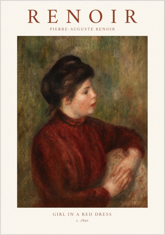 Renoir Young Woman in Red No2 - Poster
