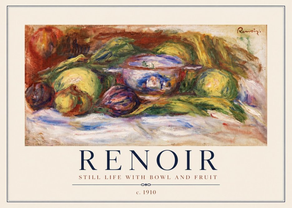 Renoir Still Life with Bowl and Fruit No2 - Poster