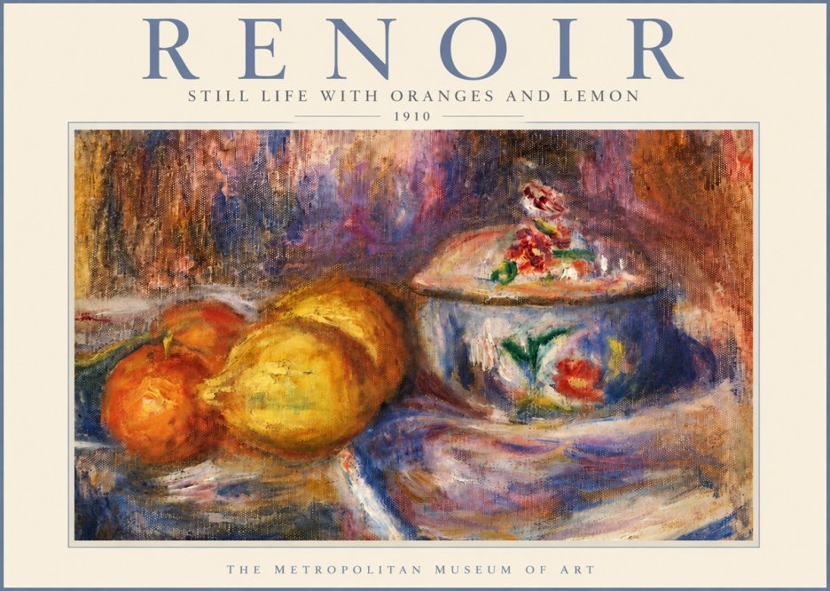 Renoir Still Life with Oranges and Lemon No3 - Poster