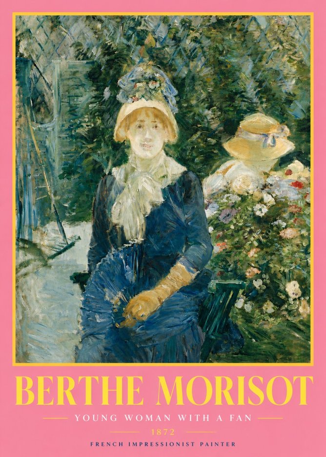 Berthe Morisot Young Woman with a Fan I No4 - Poster