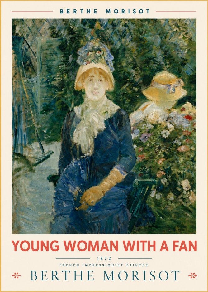 Berthe Morisot Young Woman with a Fan I No6 - Poster