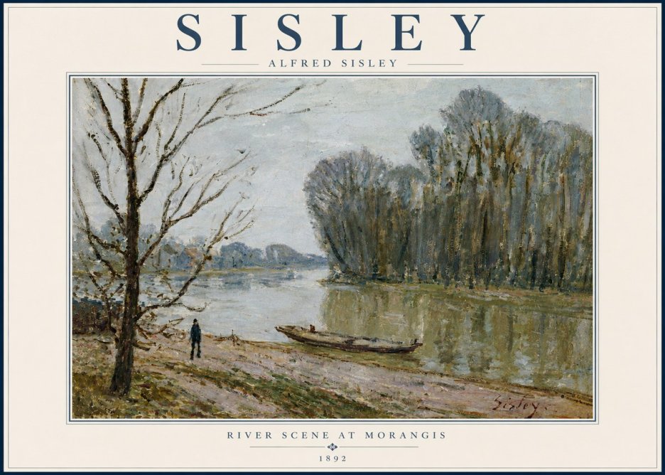 Sisley River Scene at Morangis No4 - Poster