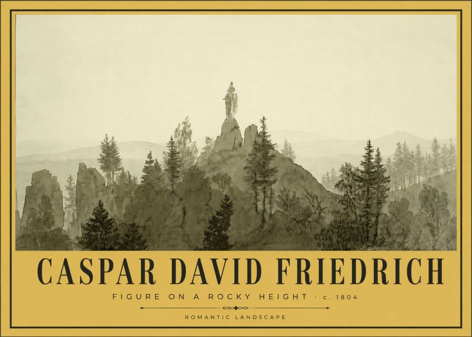 Caspar David Friedrich Figure on a Rocky Height No5 - Poster
