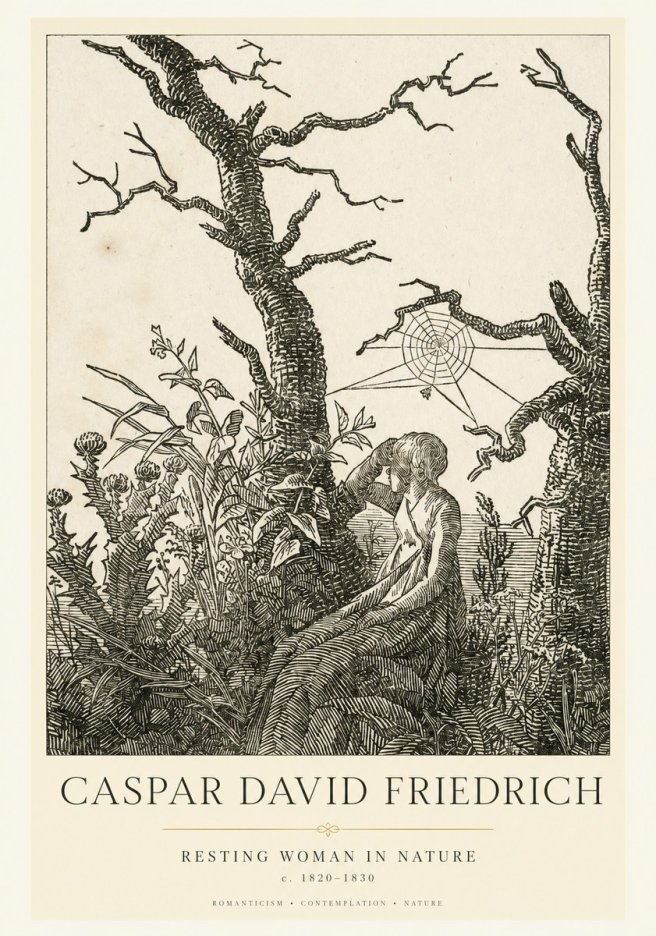 Caspar David Friedrich Resting Woman in Nature No1 - Poster