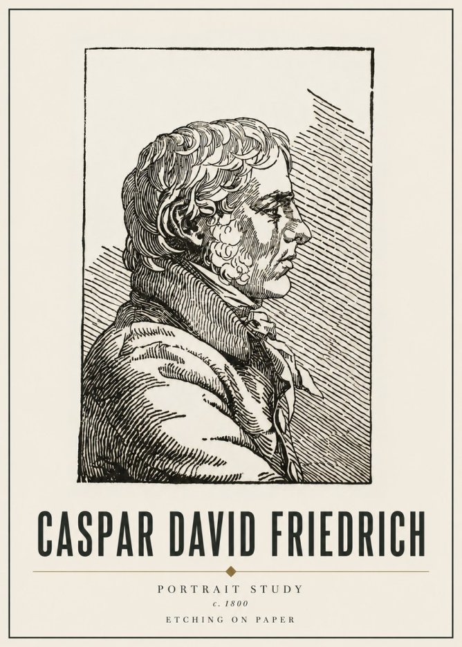 Caspar David Friedrich Portrait Study No4 - Poster