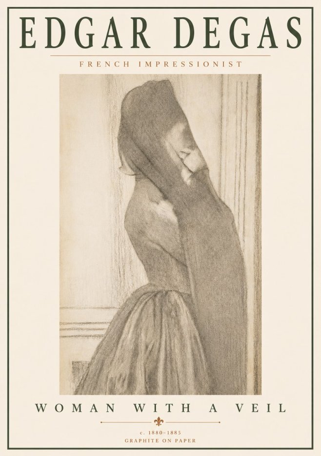 Edgar Degas Woman with a Veil No6 - Poster