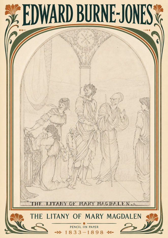 Edward Burne-Jones The Litany of Mary Magdalen No5 - Poster
