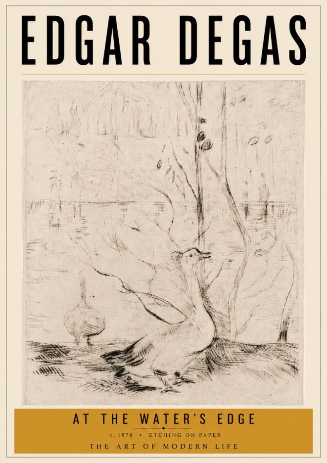 Edgar Degas At the Water's Edge No6 - Poster