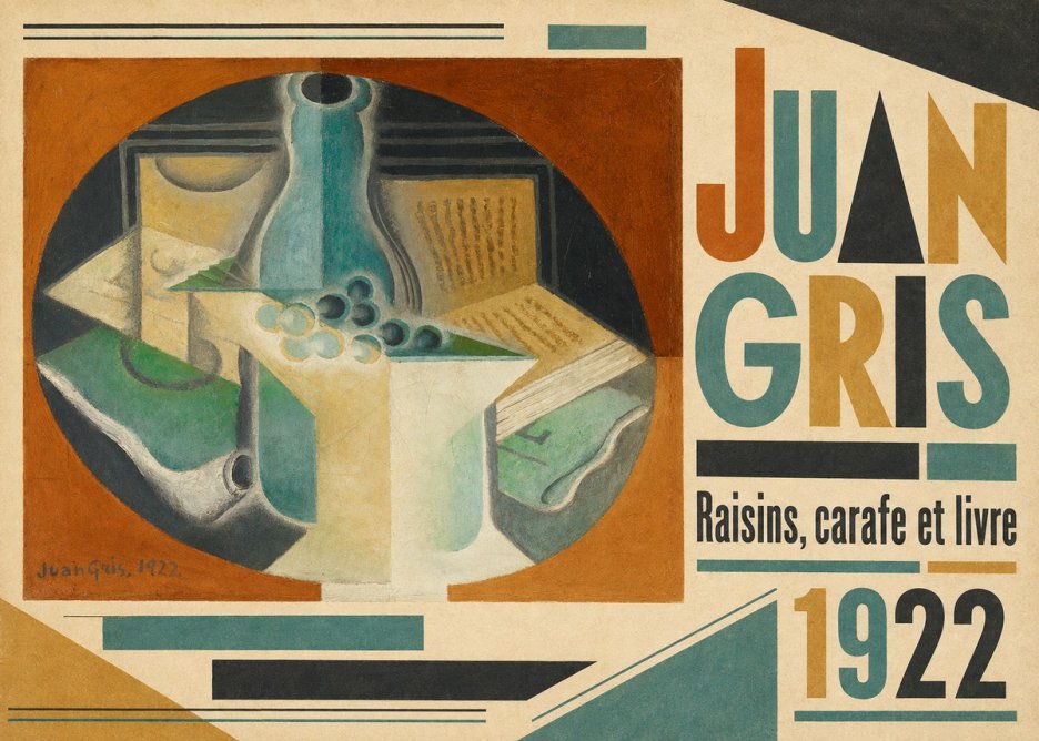 Juan Gris Raisins, Carafe Et Livre No4 - Poster