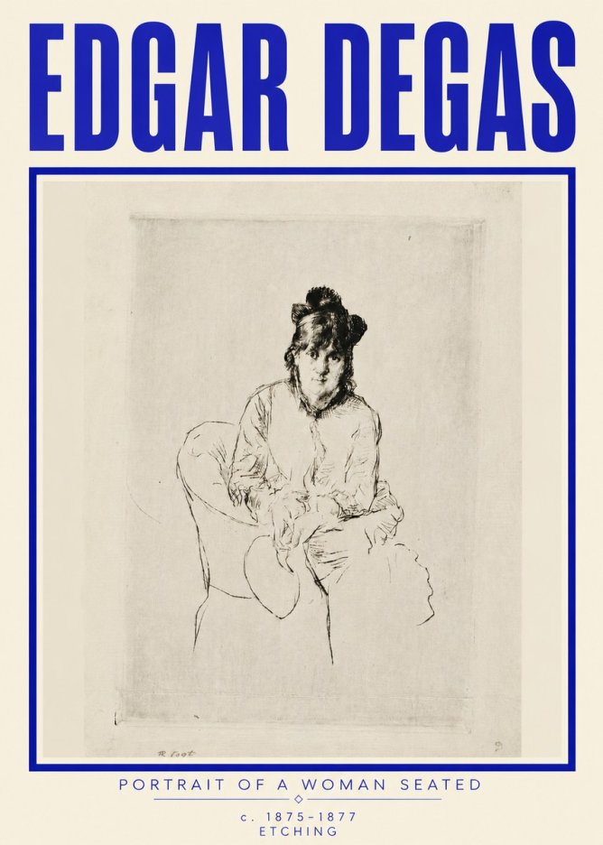 Edgar Degas Portrait of a Woman Seated No4 - Poster