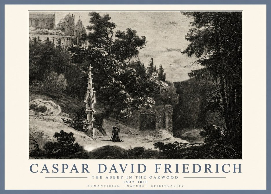 Caspar David Friedrich The Abbey in the Oakwood No3 - Poster