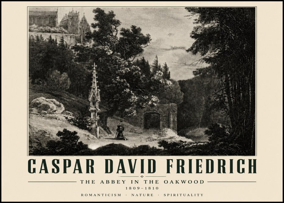 Caspar David Friedrich The Abbey in the Oakwood No4 - Poster