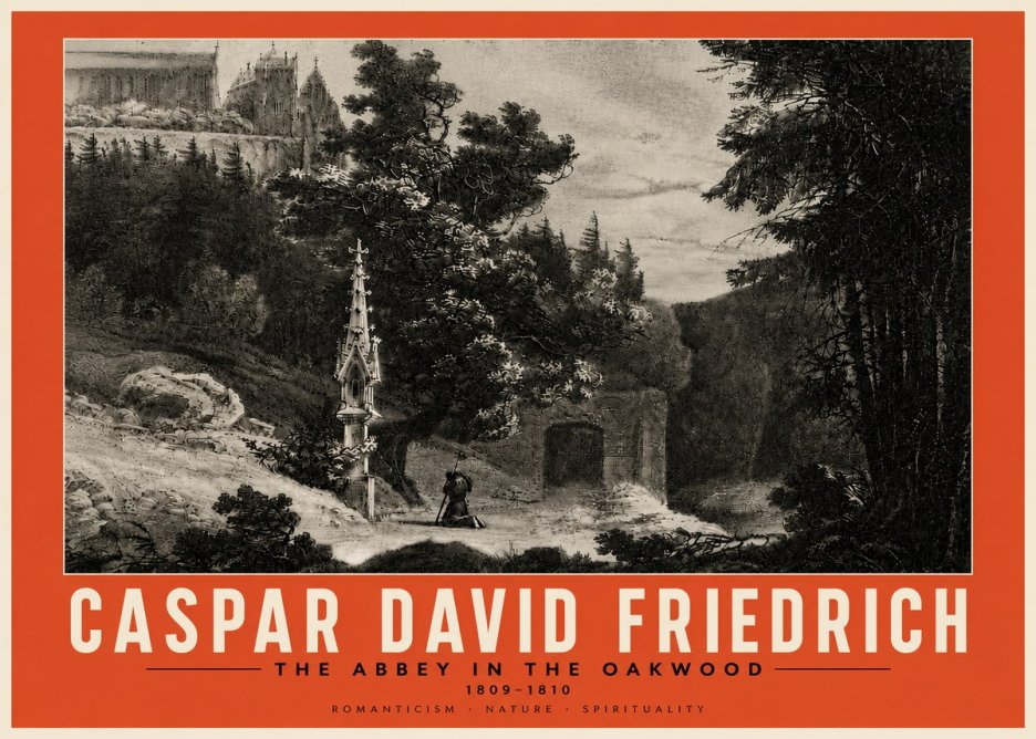 Caspar David Friedrich The Abbey in the Oakwood No6 - Poster