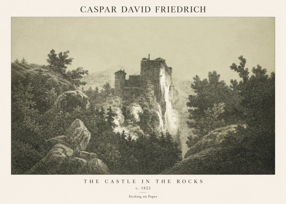Caspar David Friedrich The Castle in the Rocks No1 - Poster