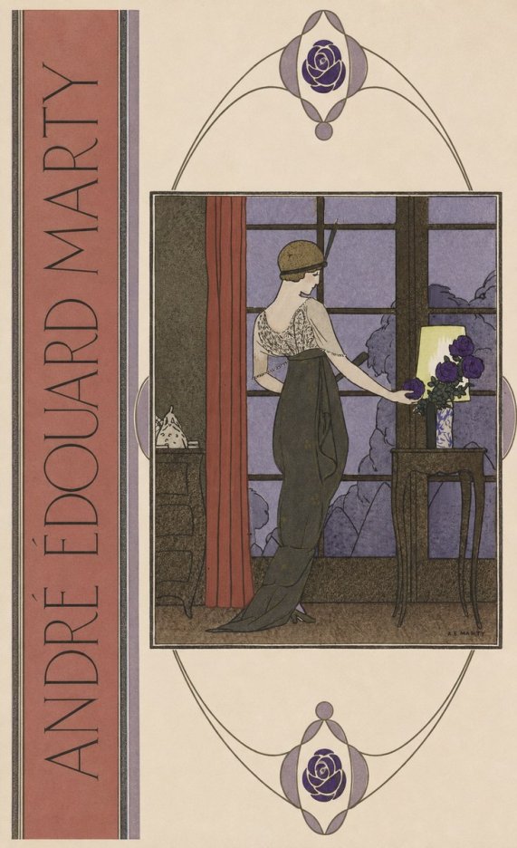 André Édouard Marty Lady at the Window with Roses No2 - Poster