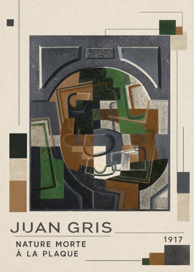 Juan Gris Nature Morte À La Plaque No5 - Poster