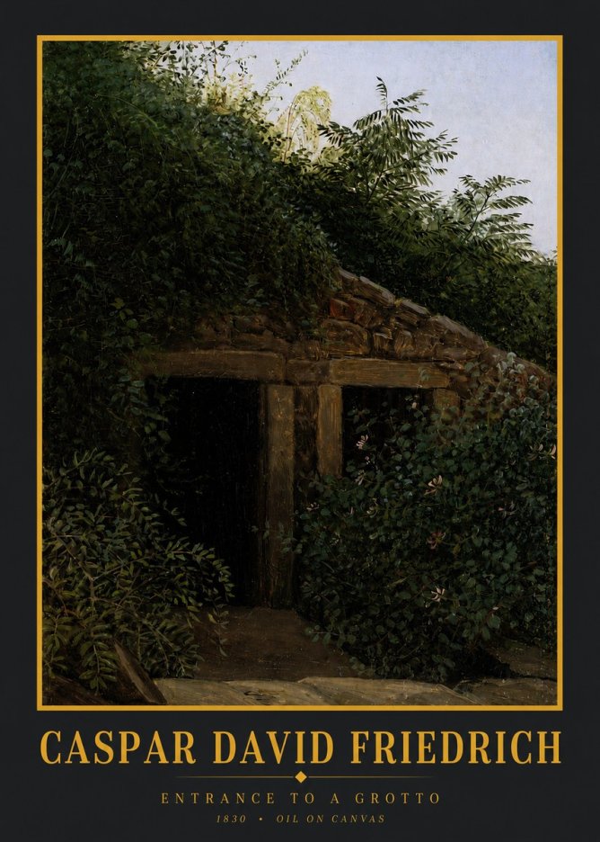 Caspar David Friedrich Entrance to a Grotto No3 - Poster