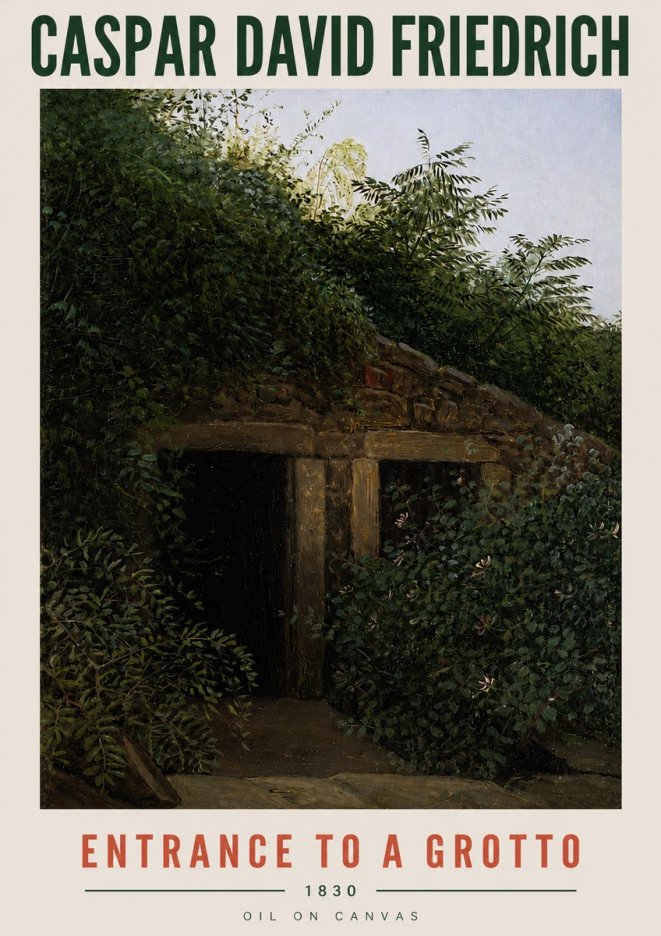 Caspar David Friedrich Entrance to a Grotto No4 - Poster