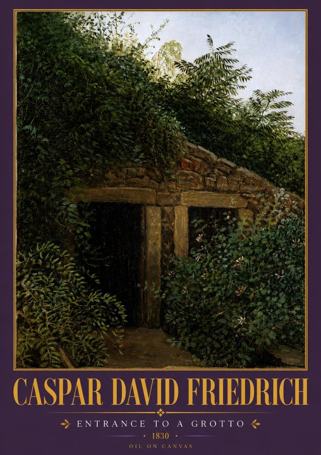 Caspar David Friedrich Entrance to a Grotto No5 - Poster